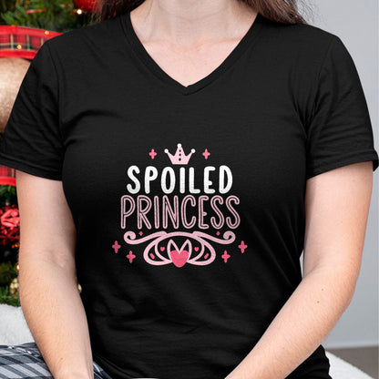 Best Wife Shirt, Wife and Husband Unisex T-Shirt/Hoodie/Sweatshirt HLT00 - Spoiled Princess Funny Women, Girl, Spoiled V-Neck T-Shirt