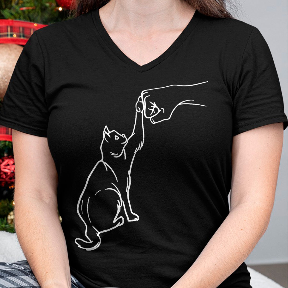 Cat Love Shirt, Funny Cat Lover Gift UnisexT-Shirt/Hoodie/Sweatshirt HLT00 - Funny Cat Best Friend Fist Bump Cat Lover T-Shirt