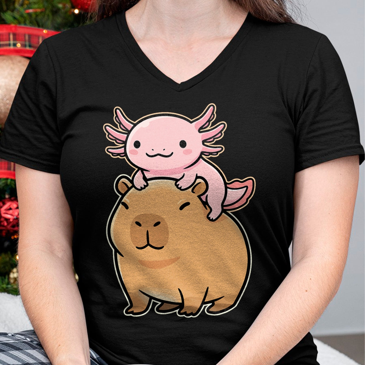 Cute Capybara Shirt, Funny Capybara Unisex T-Shirt/Hoodie/Sweatshirt HLT00 - Capybara Axolotl Kawaii Animal T-Shirt