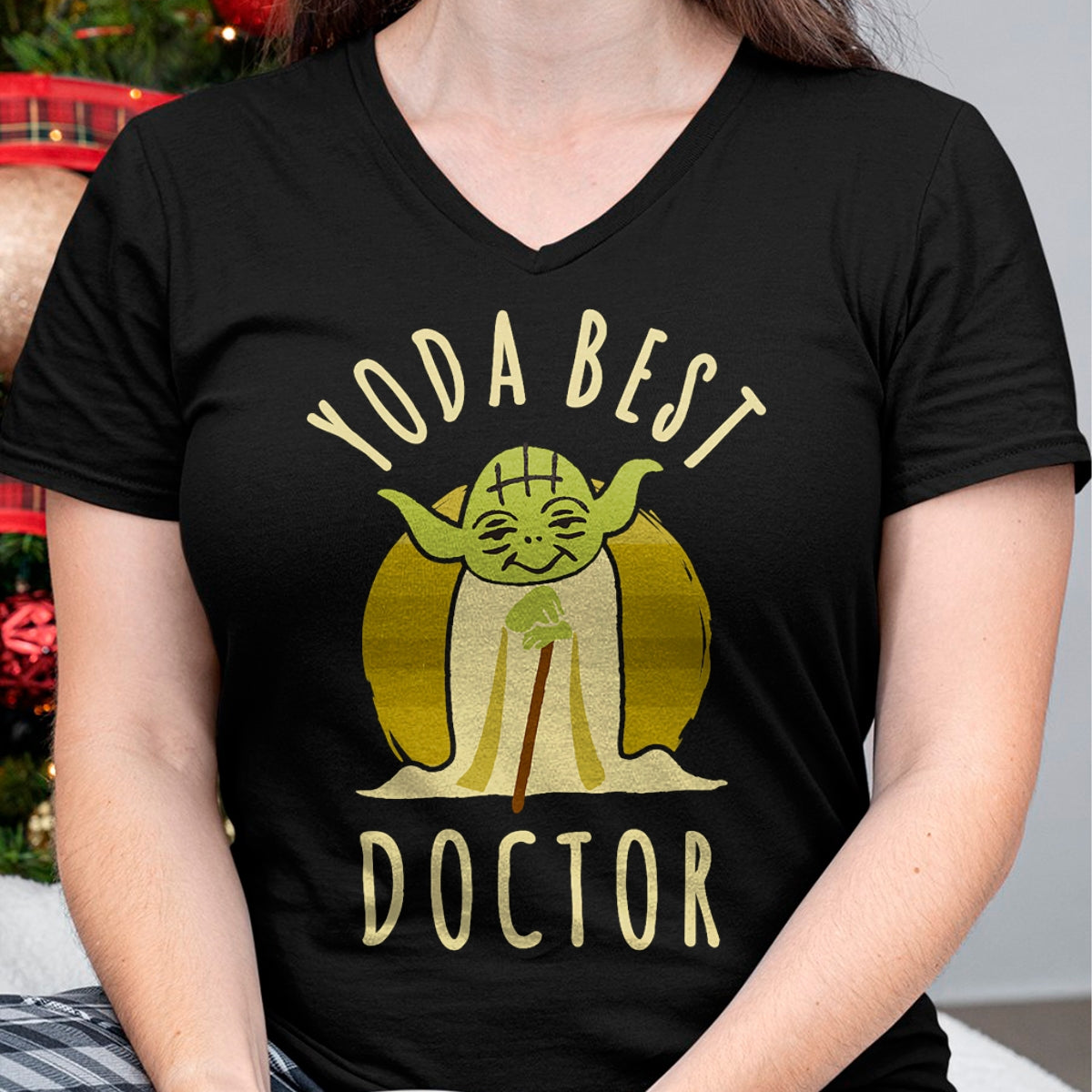 Best Doctor Shirt, Funny Doctor UnisexT-Shirt/Hoodie/Sweatshirt HLT00 - Star Wars Classic Yoda Best Doctor Jedi Vintage Chibi Yoda T-Shirt