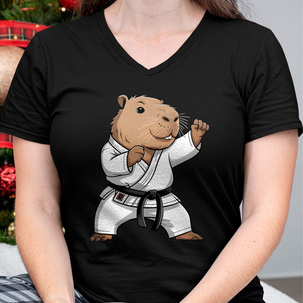 Cute Capybara Shirt, Funny Capybara Unisex T-Shirt/Hoodie/Sweatshirt HLT00 - Martial Arts Capybara Funny Karate Taekwondo Jiu Jitsu Judo T-Shirt