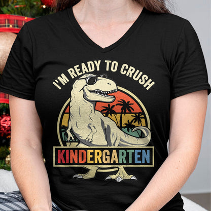 Best Student Shirt, Funny Back To School UnisexT-Shirt/Hoodie/Sweatshirt HLT00 - I_m Ready to Crush Kindergarten Back to School Dinosaur Boys T-Shirt