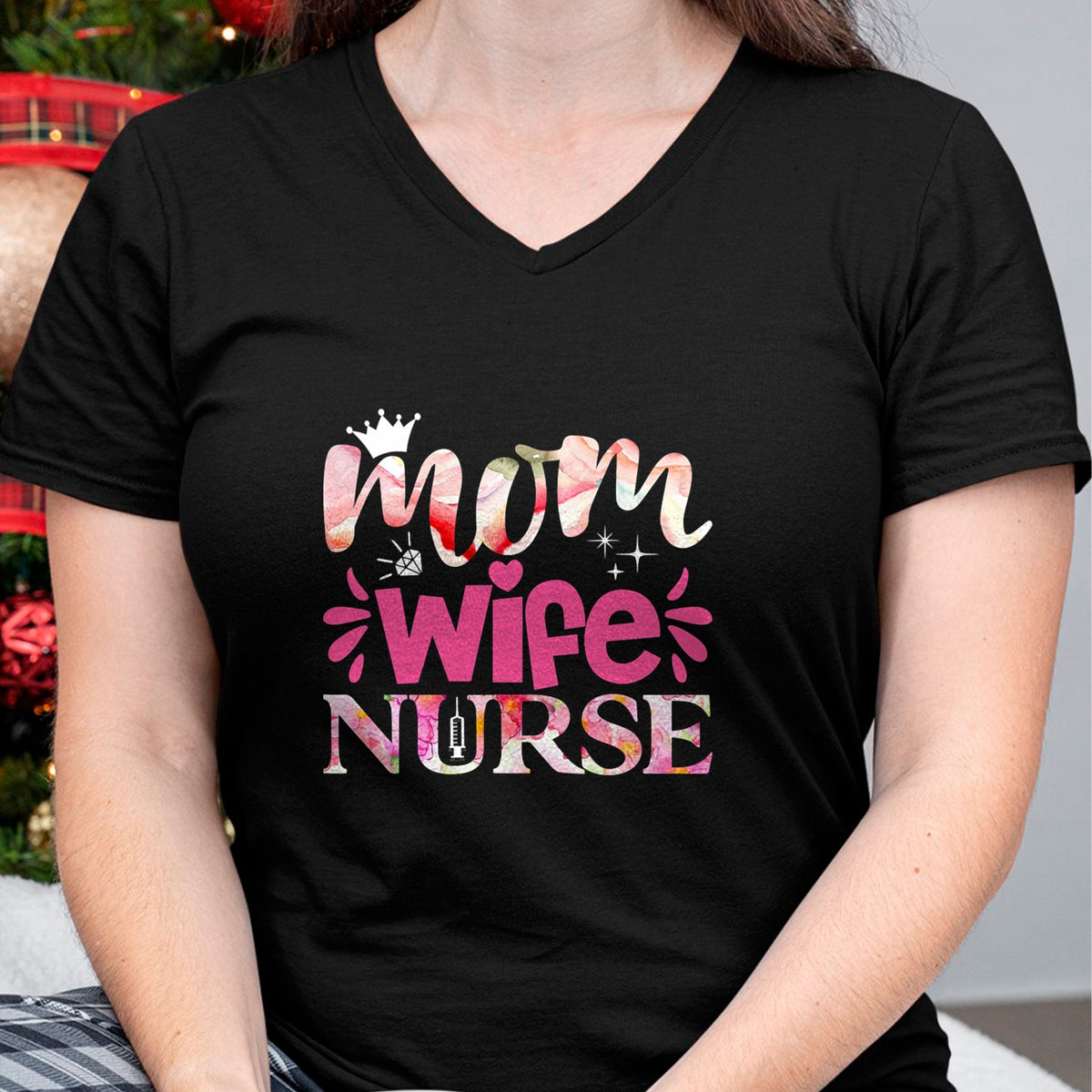 Funny Nurse Shirt, Nurse Unisex T-Shirt/Hoodie/Sweatshirt HLT00 - Mom Wife Nurse T-Shirt