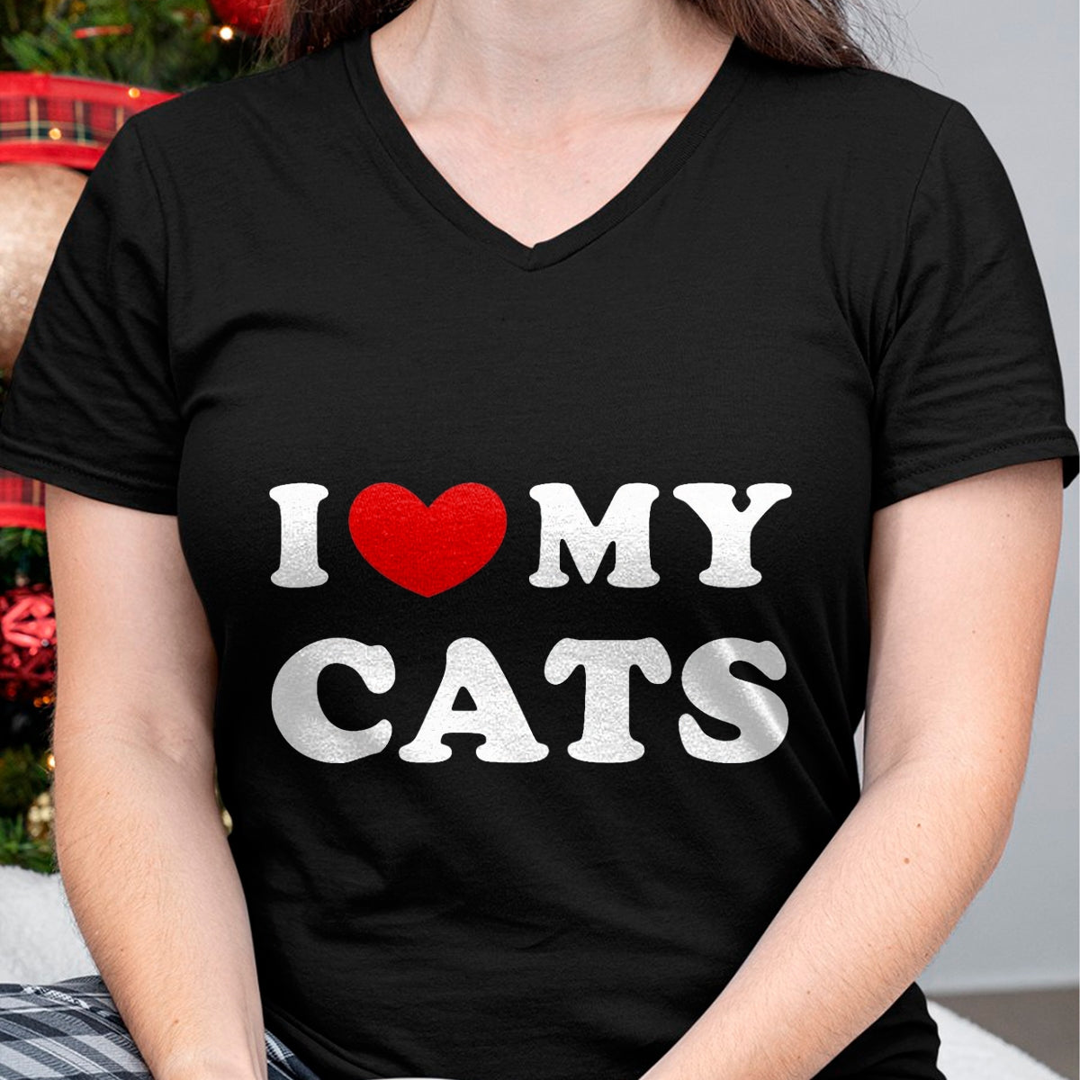 Cat Love Shirt, Funny Cat Lover Gift UnisexT-Shirt/Hoodie/Sweatshirt HLT00 - I Love My Cats, I Heart My Cats T-Shirt, Men, Black, 3X-Large (1)