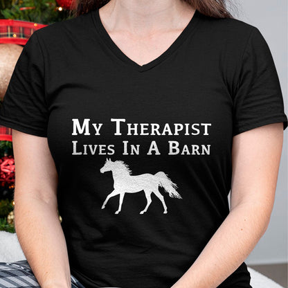 Best Horse Lover Shirt , Funny Horse UnisexT-Shirt/Hoodie/Sweatshirt HLT00 - My Therapist Live in A Barn - Funny Horse T-Shirt
