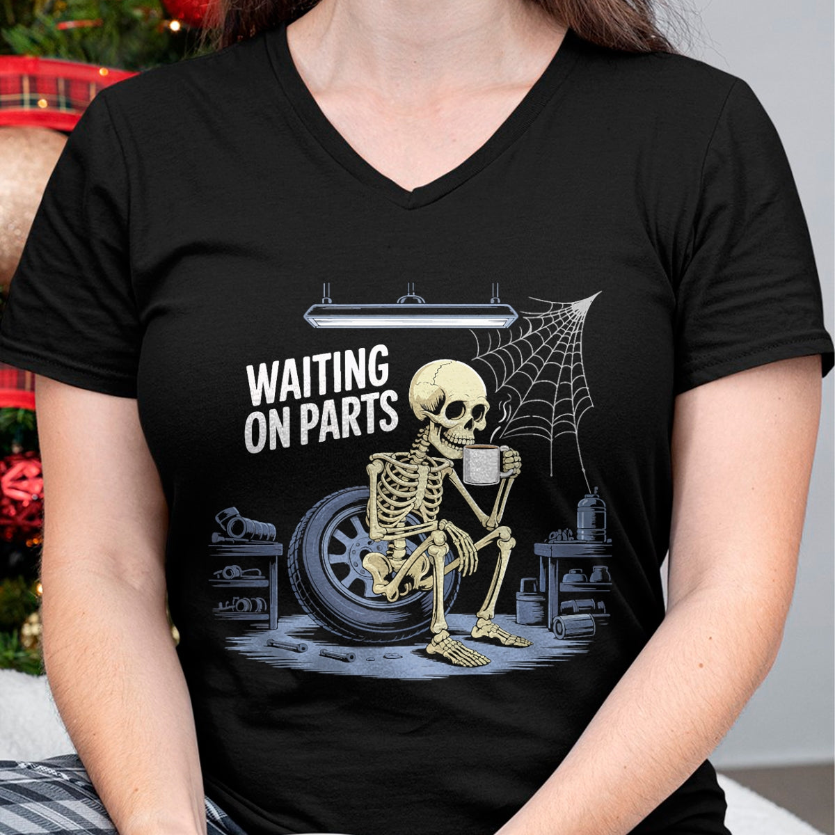 Best Mechanic Life Shirt, Funny Mechanic UnisexT-Shirt/Hoodie/Sweatshirt HLT00 - Funny Waiting On Parts Mechanic Skeleton Auto Repair Life T-Shirt