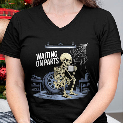 Best Mechanic Life Shirt, Funny Mechanic UnisexT-Shirt/Hoodie/Sweatshirt HLT00 - Funny Waiting On Parts Mechanic Skeleton Auto Repair Life T-Shirt