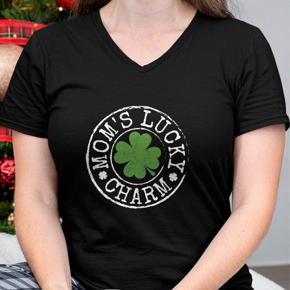 Gift for Mom Shirt, Funny Mom Unisex T-Shirt/Hoodie/Sweatshirt HLT00 - Moms Lucky Charm Irish Clovers Kids Boy Girl St Patricks Day T-Shirt