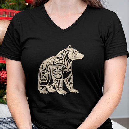Native American T-Shirts, Vintage Native American Unisex T-Shirt/Hoodie/Sweatshirt HLT00 - Bear Native Formline Art Salish Haida Tlingit Pacific Animal