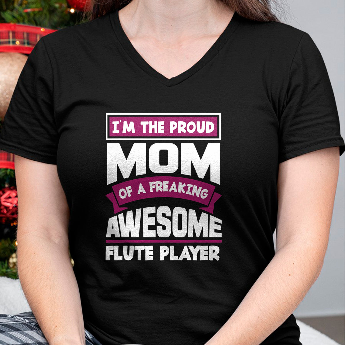 Gift for Mom Shirt, Funny Mom Unisex T-Shirt/Hoodie/Sweatshirt HLT00 - Funny Proud Mom Of Awesome Flute Player Mother Of Flutist T-Shirt