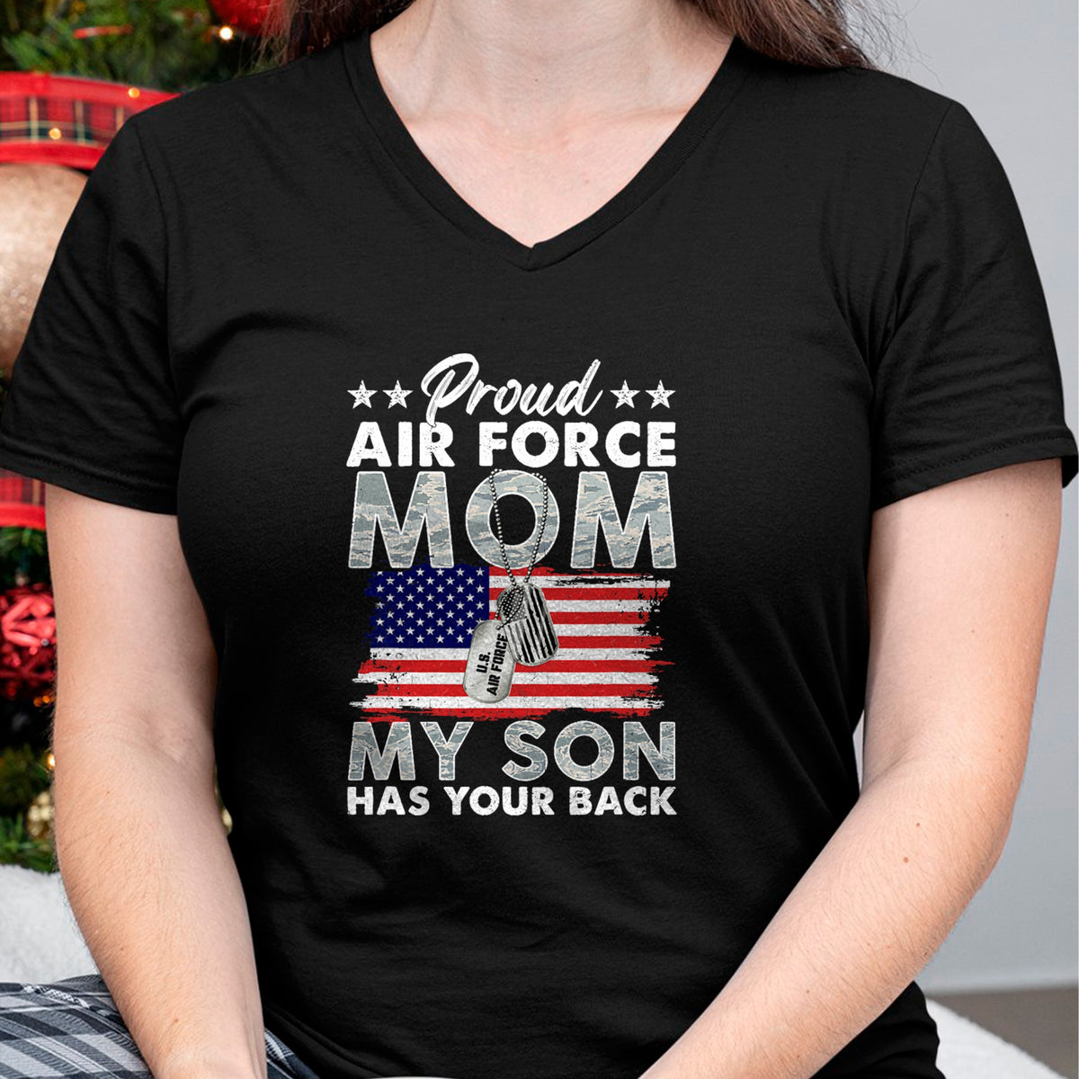 Gift for Mom Shirt, Funny Mom Unisex T-Shirt/Hoodie/Sweatshirt HLT00 - Proud Air Force Mom My Son Has Your Back Proud USAF Mom T-Shirt