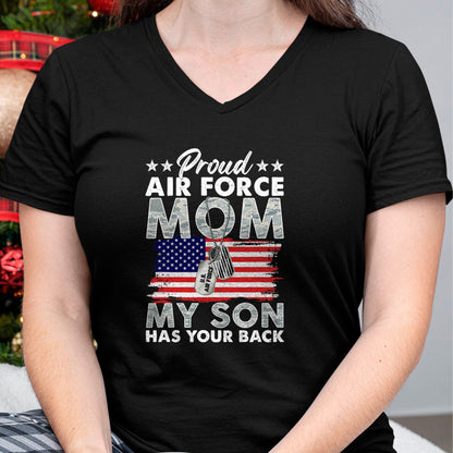 Gift for Mom Shirt, Funny Mom Unisex T-Shirt/Hoodie/Sweatshirt HLT00 - Proud Air Force Mom My Son Has Your Back Proud USAF Mom T-Shirt