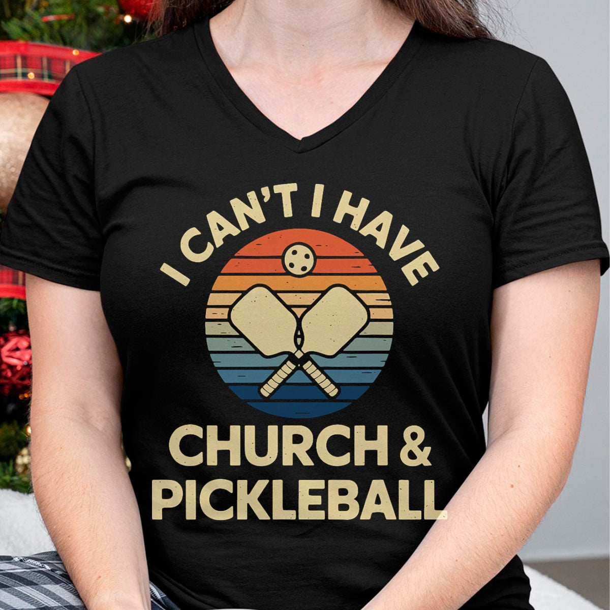 Funny Pickleball Shirt, Pickleball Lover Unisex T-Shirt/Hoodie/Sweatshirt HLT00 - I Can't I Have Church And Pickleball T-Shirt