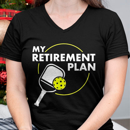 Funny Pickleball Shirt, Pickleball Lover Unisex T-Shirt/Hoodie/Sweatshirt HLT00 - My Retirement Plan Funny Pickleball Slogan T-Shirt, Women, Red, X-Large