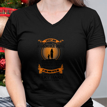Gift for Mom Shirt, Funny Mom Unisex T-Shirt/Hoodie/Sweatshirt HLT00 - Mens Lucky Son Because I’m Raised By A Freaking Awesome Mom T-Shirt