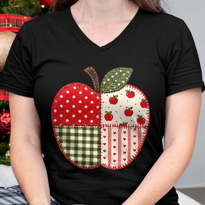 Best Teacher Shirt, Funny Teacher UnisexT-Shirt/Hoodie/Sweatshirt HLT00 - Apple Gingham Polka Dot Teacher Classroom Back to School T-Shirt
