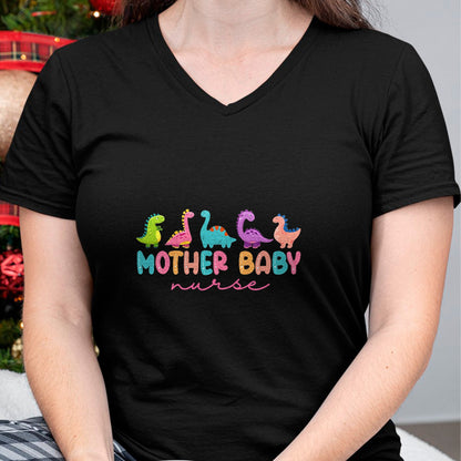 Funny Nurse Shirt, Nurse Unisex T-Shirt/Hoodie/Sweatshirt HLT00 - Women Mother Baby Nurse Dinosaur Postpartum RN Ob Nurse T-Shirt