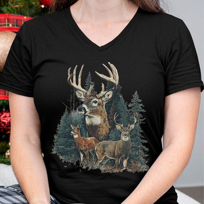 Funny Hunting Shirt, Gift For Hunting Lover Unisex T-Shirt/Hoodie/Sweatshirt HLT00 - Vintage Deer 90s Graphic Style Hunter Deer Faded Nature T-Shirt