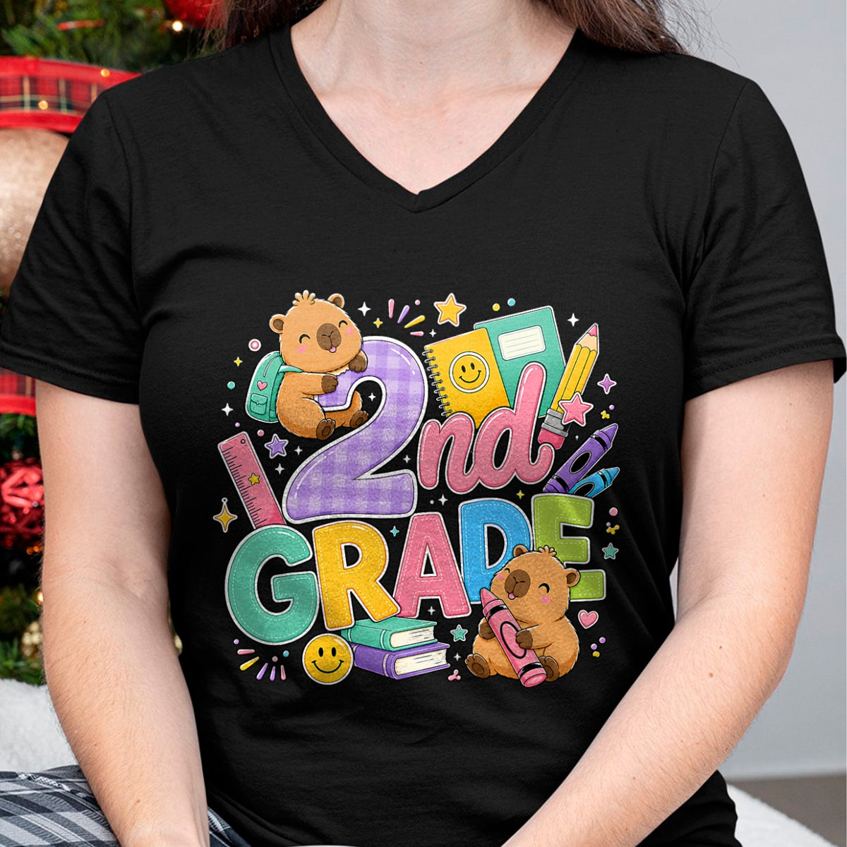 Cute Capybara Shirt, Funny Capybara Unisex T-Shirt/Hoodie/Sweatshirt HLT00 - Cute Capybara 2nd Grade Back to School Second Grader Teacher T-Shirt