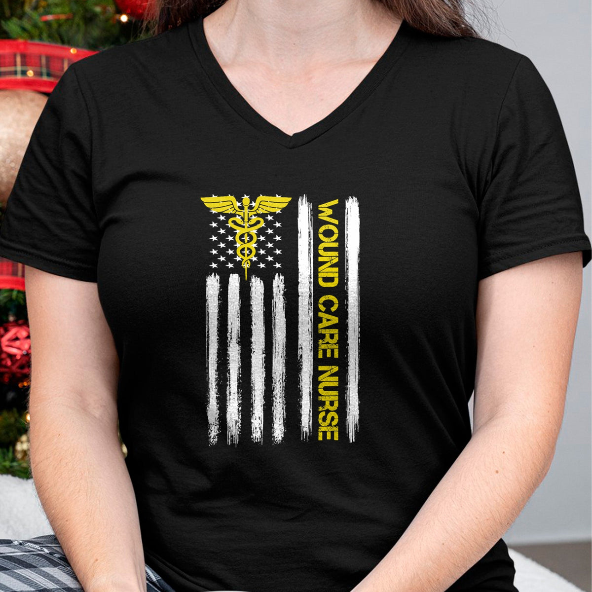 Funny Nurse Shirt, Nurse Unisex T-Shirt/Hoodie/Sweatshirt HLT00 - American Flag Wound Care Nurse  Nursing Department Wound T-Shirt