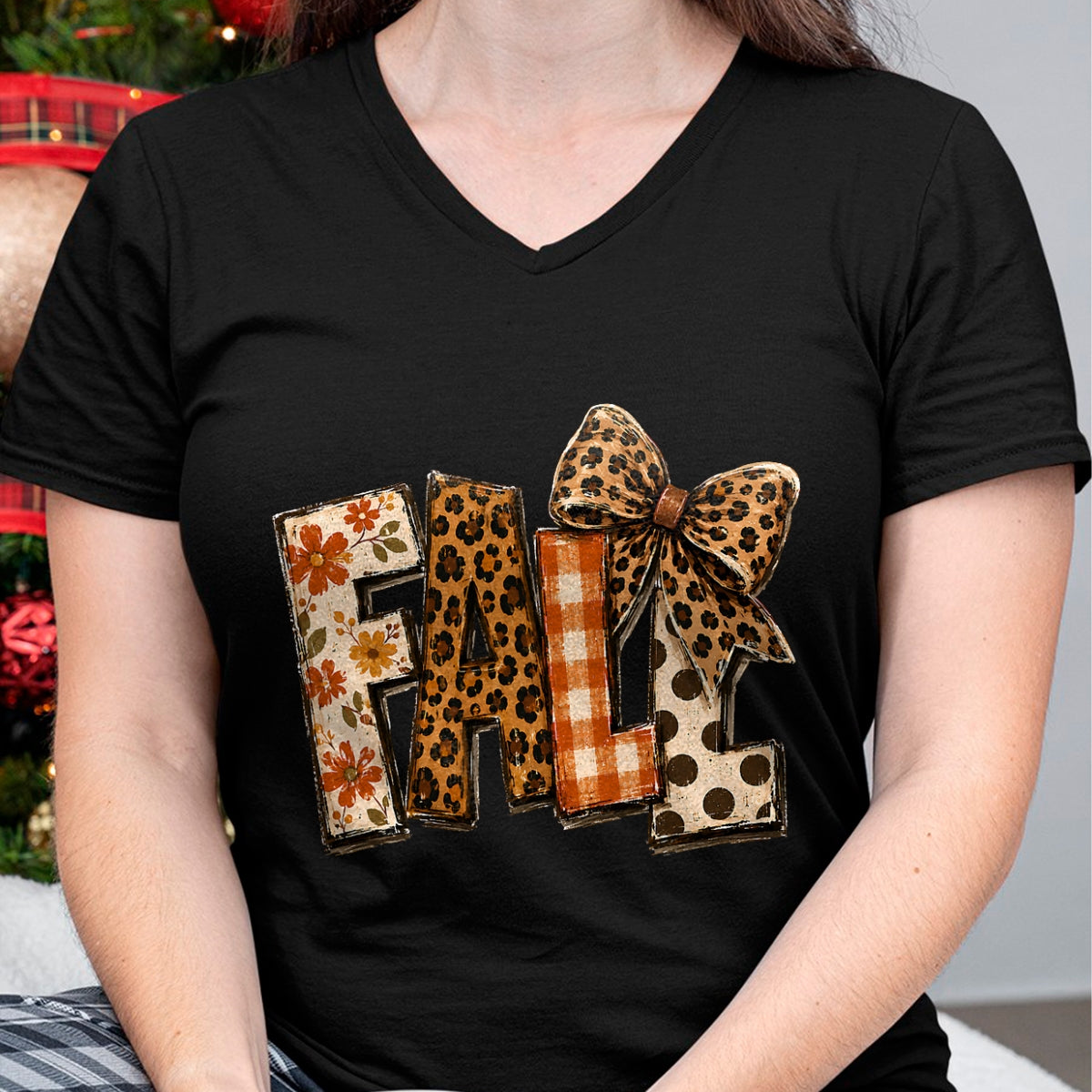 Best Thanksgiving Family Shirt , Funny Thanksgiving UnisexT-Shirt/Hoodie/Sweatshirt HLT00 - Fall Coquette Bow Leopard Pumpkin Leaves Thanksgiving Autumn T-Shirt