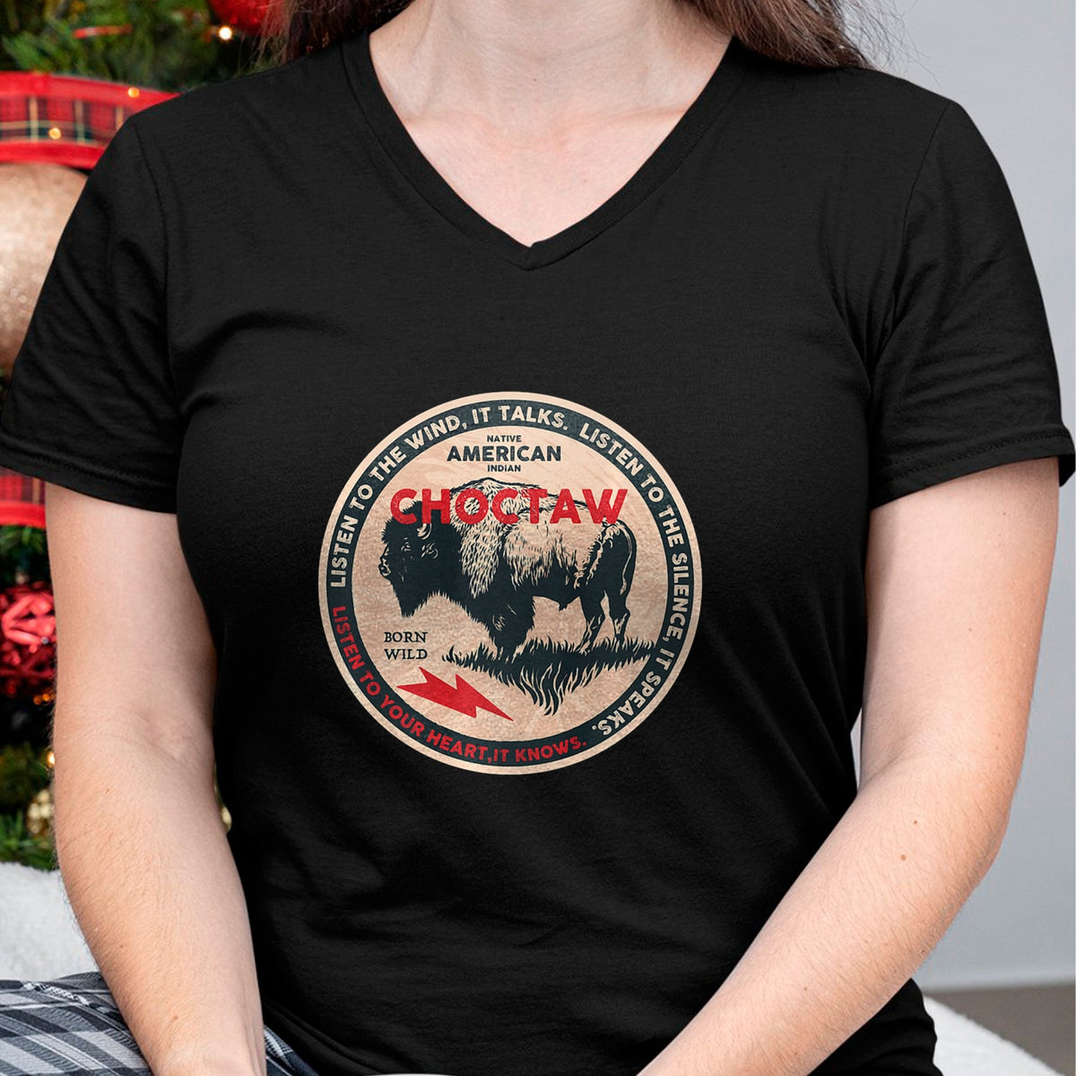 Native American T-Shirts, Vintage Native American Unisex T-Shirt/Hoodie/Sweatshirt HLT00 - Choctaw Native American Indian Born Freedom Wild Buffalo Premium