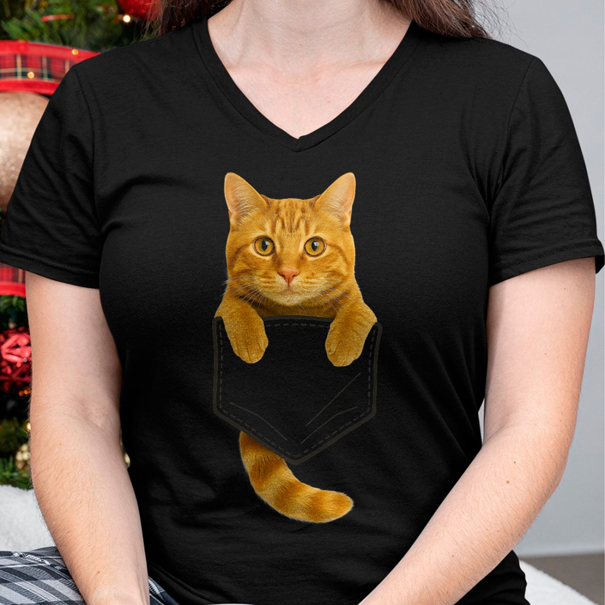Cat Love Shirt, Funny Cat Lover Gift UnisexT-Shirt/Hoodie/Sweatshirt HLT00 - Cute Tabby Cat Pocket Funny Gifts Cat Mom Cat Dad Cat Lover T-Shirt