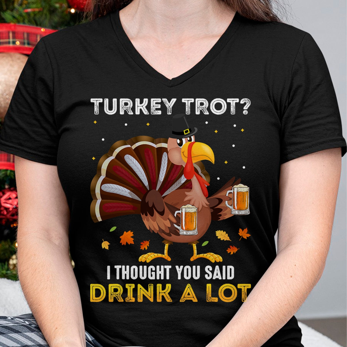 Best Thanksgiving Family Shirt , Funny Thanksgiving UnisexT-Shirt/Hoodie/Sweatshirt HLT00 - Turkey Trot Squad Running Drinking Matching Thanksgiving T-Shirt