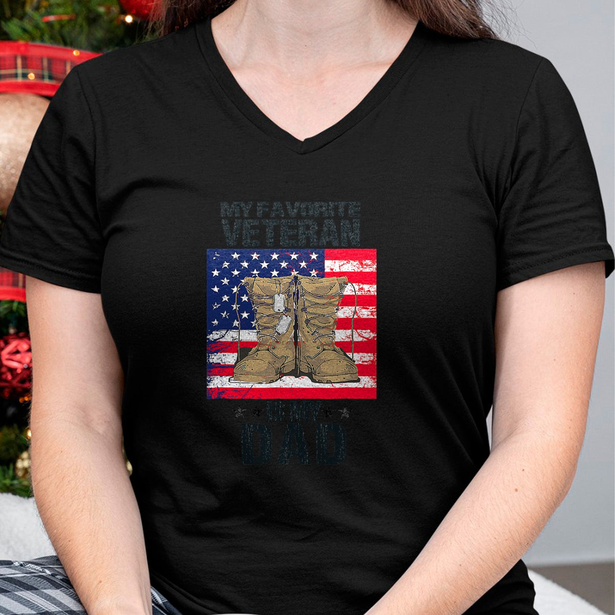 Gift for Dad Shirt, Funny Dad Unisex T-Shirt/Hoodie/Sweatshirt HLT00 – Dad Father_s Day My Favorite Veteran Is My Father Proud Kids T-Shirt