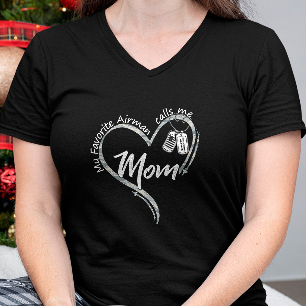 Gift for Mom Shirt, Funny Mom Unisex T-Shirt/Hoodie/Sweatshirt HLT00 - My Favorite Airman Calls Me Mom Air Force Graduation Mom T-Shirt