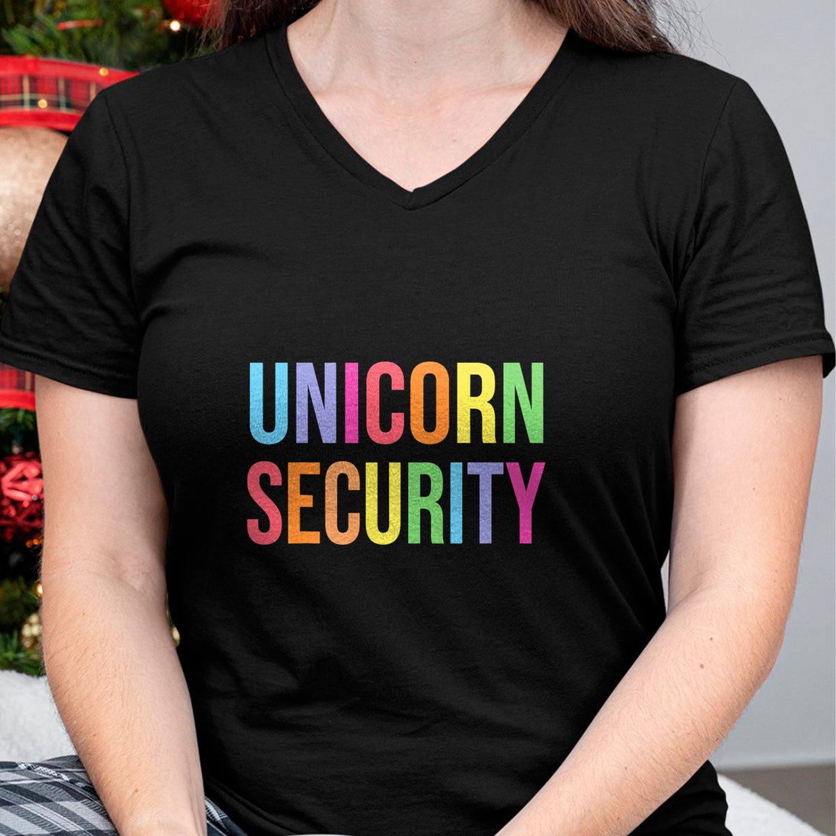 Gift for Mom Shirt, Funny Mom Unisex T-Shirt/Hoodie/Sweatshirt HLT00 - Halloween Dad Mom Daughter Adult Costume, Unicorn Security T-Shirt