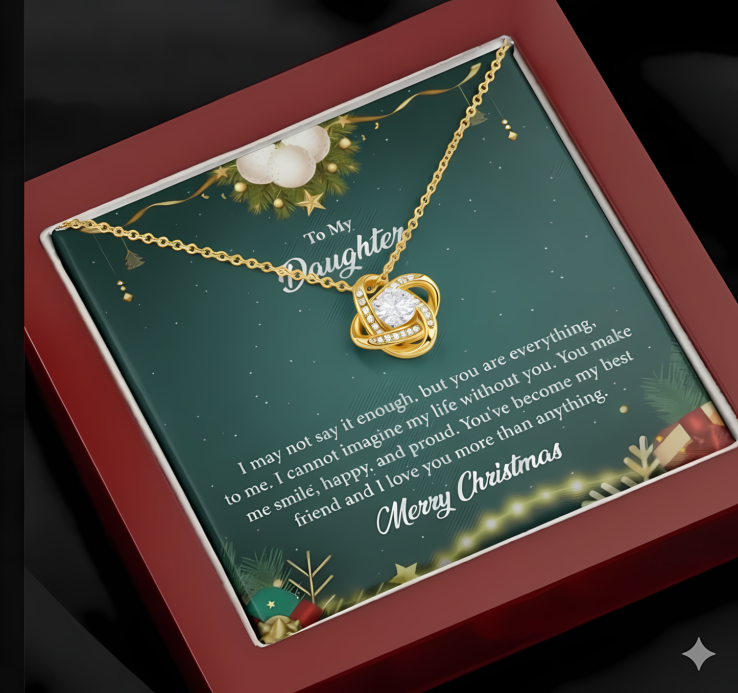 TO MY DAUGHTER FROM MOM - Premium Love Knot Necklace