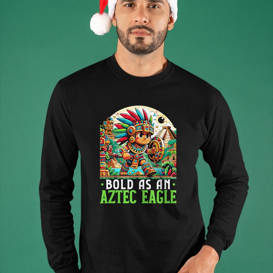 Native American T-Shirts, Vintage Native American Unisex T-Shirt/Hoodie/Sweatshirt HLT00 - Aztec Warrior Mexico Native Mexican Aztec Civilization