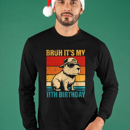 Cute Capybara Shirt, Funny Capybara UnisexT-Shirt/Hoodie/Sweatshirt HLT00 - 11 Year Old Birthday Boy Capybara Bruh It_s My 11th Birthday T-Shirt