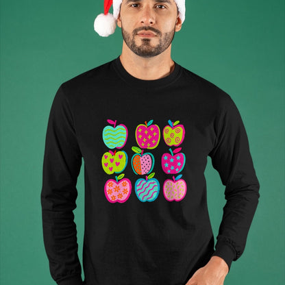Best Student Shirt, Funny Back To School UnisexT-Shirt/Hoodie/Sweatshirt HLT00 - Cute Patchwork Preppy Apples Back to School Teacher Student T-Shirt (3)