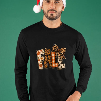 Best Thanksgiving Family Shirt , Funny Thanksgiving UnisexT-Shirt/Hoodie/Sweatshirt HLT00 - Fall Coquette Bow Leopard Pumpkin Leaves Thanksgiving Autumn T-Shirt