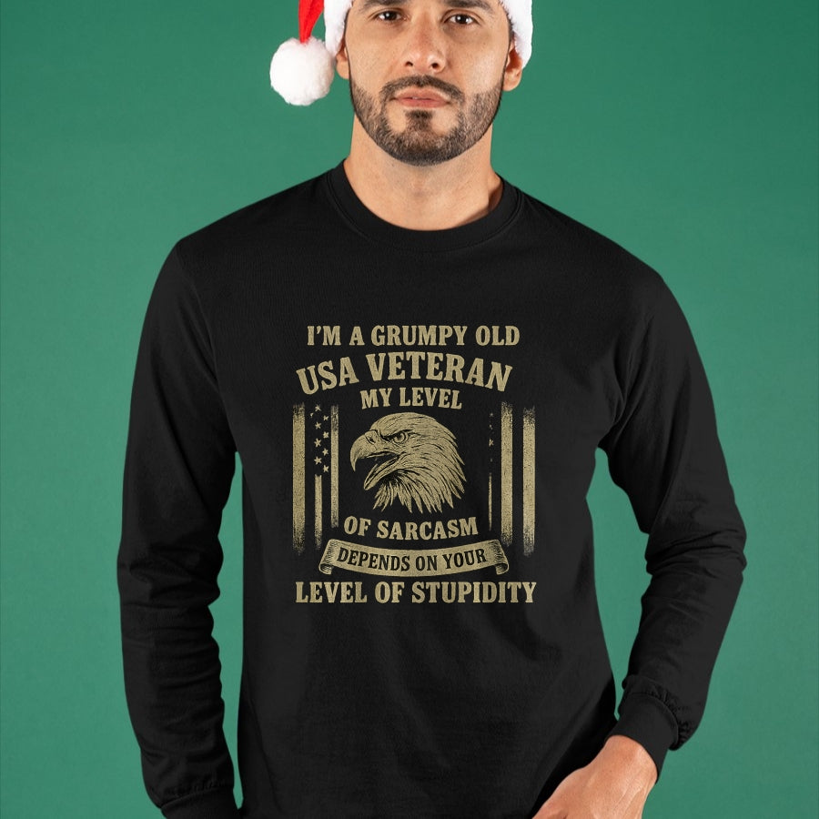 Proud Veteran Shirt, Funny Veteran UnisexT-Shirt/Hoodie/Sweatshirt HLT00 - Grumpy Old USA Veteran T-Shirt