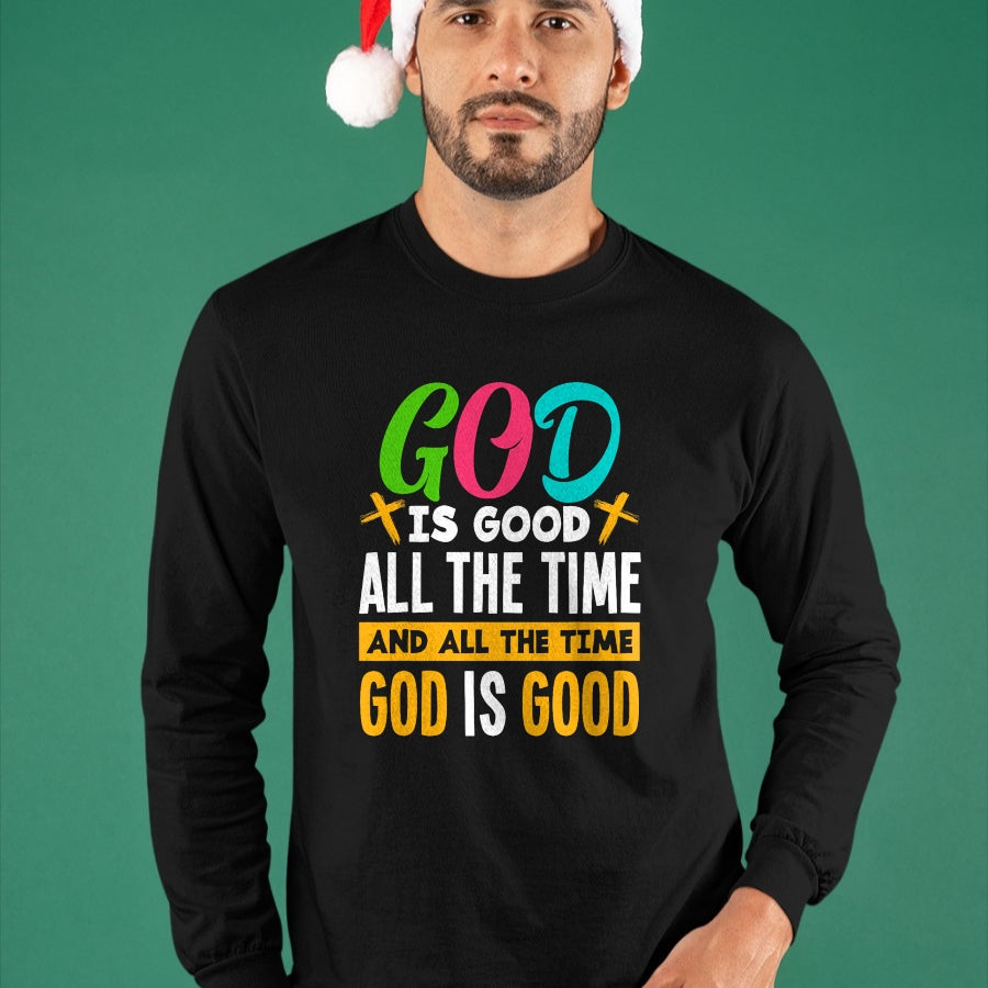 Christian Tee, Christian Faith Unisex T-Shirt/Hoodie/Sweatshirt HLT00 - God Is Good All The Time Jesus Christ Christian Gift T-Shirt