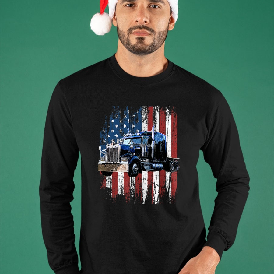 Best Truck Driver Life Shirt, Funny Trucker UnisexT-Shirt/Hoodie/Sweatshirt HLT00 - Trucker American Flag Truck Driver Truck Driver Gift T-Shirt