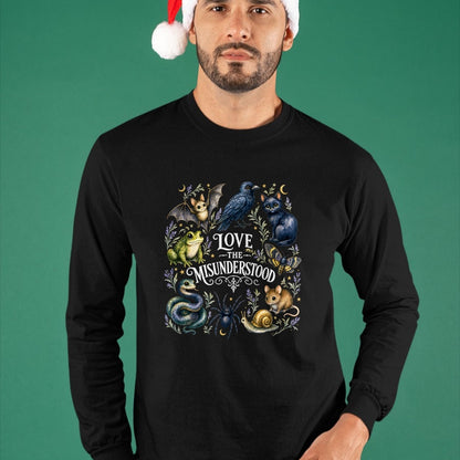 Cat Love Shirt, Funny Cat Lover Gift UnisexT-Shirt/Hoodie/Sweatshirt HLT00 - Love The Misunderstood Bat Frog Raven Snake Cat Moth Spider T-Shirt