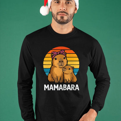 Cute Capybara Shirt, Funny Capybara Unisex T-Shirt/Hoodie/Sweatshirt HLT00 - Mamabara Capybara Mother T-Shirt