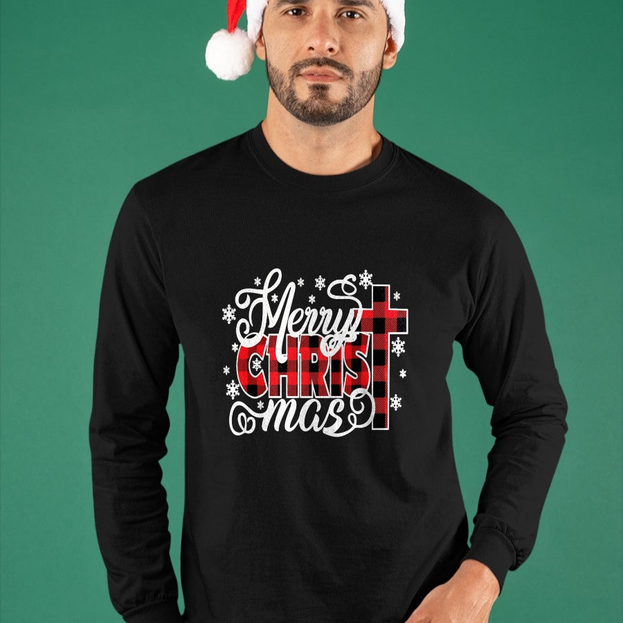 Christian Tee, Christian Faith Unisex T-Shirt/Hoodie/Sweatshirt HLT00 - Merry Christ Mas Christian Jesus Christmas PJs Xmas Pajamas T-Shirt