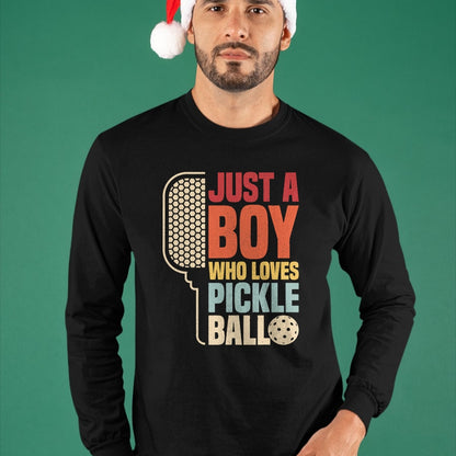 Funny Pickleball Shirt, Pickleball Lover Unisex T-Shirt/Hoodie/Sweatshirt HLT00 - Vintage Just A Boy Who Loves Pickleball Boys Kids Pickleball T-Shirt
