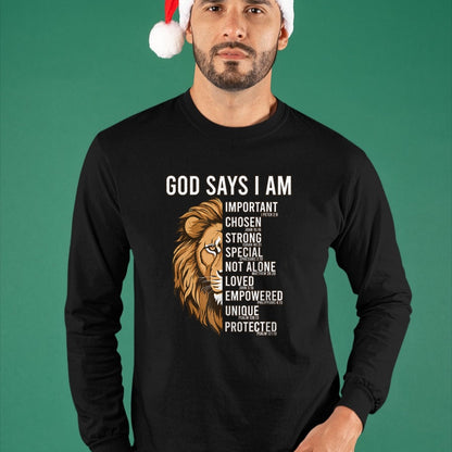 Christian Tee, Christian Faith Unisex T-Shirt/Hoodie/Sweatshirt HLT00 - Jesus God Say I Am Christian-Shirt Men Fathers Blessed Dad T-Shirt