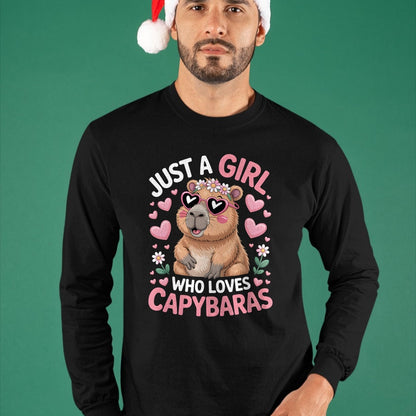 Cute Capybara Shirt, Funny Capybara Unisex T-Shirt/Hoodie/Sweatshirt HLT00 - Girls Capybara T-Shirt