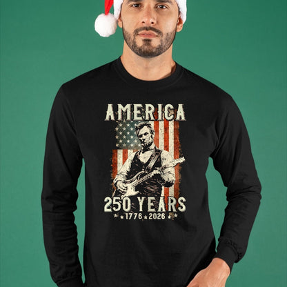 Guitar Lover Shirt, Funny Guitar UnisexT-Shirt/Hoodie/Sweatshirt HLT00 - Vintage Abraham Lincoln Abe Lincoln Playing Guitar 250 Years T-Shirt, Men, Black, 3X-Large