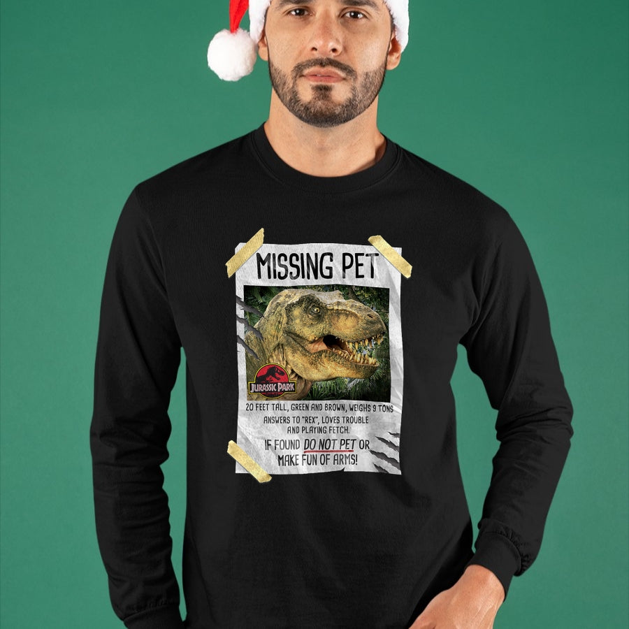 Best Dinosaur Lover Shirt, Funny Dinosaur UnisexT-Shirt/Hoodie/Sweatshirt HLT00 - Jurassic Park Missing Pet T-Rex Poster Taped Graphic Tee T-Shirt