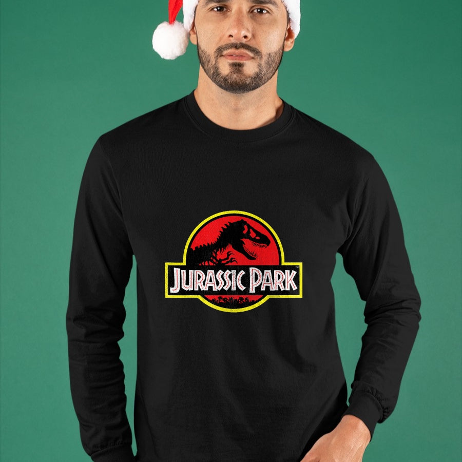 Best Dinosaur Lover Shirt, Funny Dinosaur UnisexT-Shirt/Hoodie/Sweatshirt HLT00 - Jurassic Park Vintage Distressed Logo T-Shirt - Classic Fit, Crew Neck, Short Sleeve, Black