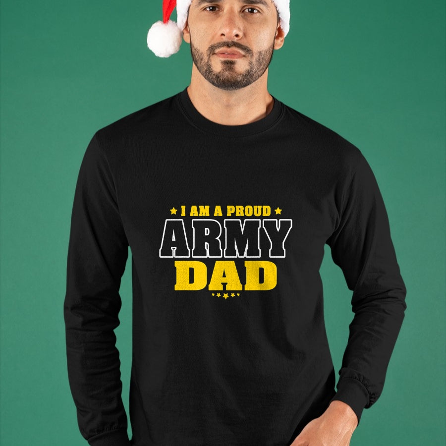 Gift for Dad Shirt, Funny Dad Unisex T-Shirt/Hoodie/Sweatshirt HLT00 – Mens I Am A Proud Army Dad Patriotic Pride Military Father T-Shirt