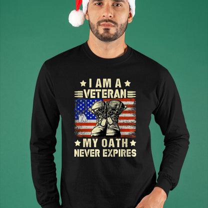 Proud Veteran Shirt, Funny Veteran UnisexT-Shirt/Hoodie/Sweatshirt HLT00 - I am A Veteran My Oath Never Expires Veteran Day USA Flag T-Shirt